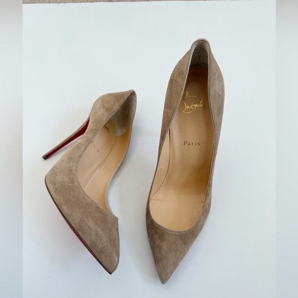 Christian Louboutin Nude/ Tan/ Beige Suede leather So Kate 120mm pumps EU 42 - Picture 2 of 9